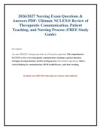 2026/2027 Nursing Exam: Communication & Patient Education Review