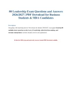 Leadership Exam Questions & Answers PDF 2026/2027