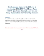 Leadership Final Exam 2026: 80 Questions & Answer Key