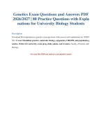 Genetics Exam Questions 2026/2027 PDF