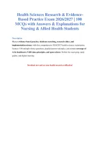 Health Sciences Research Exam 2026/2027