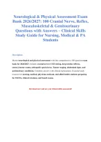 Neurological Exam Bank 2026: 100 Questions & Answers