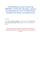 NYS Real Estate Exam 2026/2027: 125 Practice Questions & Answers