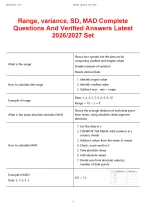 Range, variance, SD, MAD Complete Questions And Verified Answers Latest 2026/2027 Set