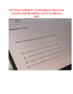 ATI TEAS 7 Version Exam Questions & Correct Answers for English Language Usage Ultimate Study Guide And Test Practice for 2025 English.