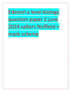 Edexcel a level biology question paper 1 ,2 and 3 june 2024 salters ...