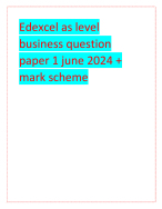 Edexcel as level business question paper 1 and 2 june 2024 + mark ...