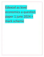 Edexcel as level economics a question paper 1 june 2024 + mark scheme ...