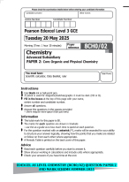EDEXCEL AS LEVEL CHEMISTRY (8CH0/02) QUESTION PAPER 2 AND MARK SCHEME SUMMER 2025