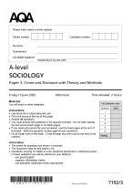 AQA A-level SOCIOLOGY Paper 3 Crime and Deviance with Theory and Methods QP and MS summer 2025