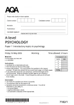 AQA A-level PSYCHOLOGY (7182/1) Paper 1 and Mark Scheme summer 2025 ...