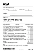 AQA A-level FURTHER MATHEMATICS (7367/3M) Paper 3 and Mark Scheme Summer 2025