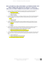 2023 ATI MENTAL HEALTH FORM A & FORM B WITH NGN PROCTORED 2023-2024 EXAM (140 Q & A)
