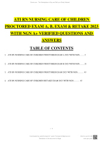 ATI RN NURSING CARE OF CHILDREN PROCTORED EXAM A, B, EXAM & RETAKE 2023 WITH NGN