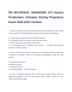 PN MATERNAL NEWBORN ATI Human Production Changes During Pregnancy Exam 2023-2024 Verified