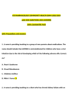 ATI PHARMACOLOGY COMMUNITY HEALTH EXAM 2023/2024 with NGN QUESTIONS AND ANSWERS