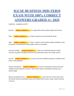 IGCSE BUSINESS MID-TERM  EXAM WITH 100% CORRECT  ANSWERS GRADED A+ 2025