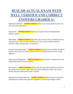 BUSI 240 ACTUAL EXAM WITH  WELL VERIFIED AND CORRECT  ANSWERS GRADED A+