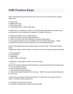 CDR Practice exam guide question correctly answered, newest review ...