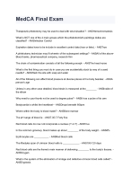 MedCA Final Exam