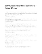 D096 Fundamentals of Diverse Learners Kahoot OA prep