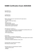 NAMS Certification Exam 2025/2026