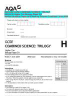 2024 Aqa Gcse Combined Science Trilogy 8464 C 1h Higher Tier Chemistry Paper 1h Verified 2024 Aqa Gcse Combined Science Trilogy 8464 C 1h Higher Tier Chemistry Paper 1h Verified