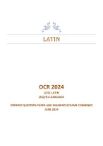OCR 2024  GCSE LATIN  J282/01 LANGUAGE  VERIFIED QUESTION PAPER AND MARKING SCHEME COMBINED JUNE 20