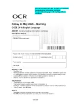 2025 OCR GCSE ENGLISH LANGUAGE J351/01; Communicating Information and ...