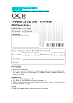 2025 OCR GCSE Media Studies J200/02  Music and News  Complete Question paper with Marking Scheme