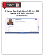 Week 9: 83-Year-Old  Female with Right Knee Pain  (Osteoarthritis) Case Study