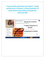 I human Paisley Ward Real Case Report – Cough and Shortness of Breath:A Clinical Evaluation of Acut