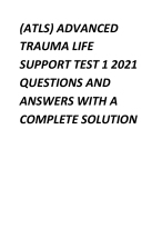 TEST 1 2025 CORRECT QUESTIONS & ANSWERS ONLY ADVANCED TRAUMA LIFE SUPPORT