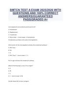 BMTCN Test A Exam 2025/2026 – Complete Questions with Correct Answers ...