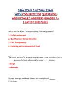 DBIA EXAM 2 ACTUAL EXAM WITH COMPLETE 200 QUESTIONS AND DETAILED ANSWERS GRADED A+ | LATEST 2025