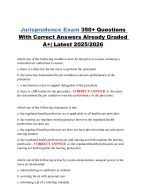 Jurisprudence Exam 350+ Questions With Correct Answers A+| Latest 2025/ ...