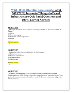 WGU D337 Objective Assessment Internet of Things (IoT) and Infrastructure Quiz Bank 100% Verified