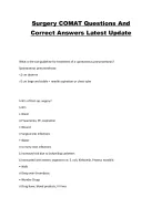 Surgery COMAT Questions And Correct Answers - DocMerit
