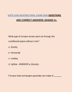 NATE GAS HEATING FINAL EXAM 2026 QUESTIONS AND CORRECT ANSWERS| GRADED A+