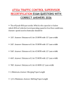 ATSSA TRAFFIC CONTROL SUPERVISOR RECERTIFICATION EXAM QUESTIONS WITH CORRECT ANSWERS 2026