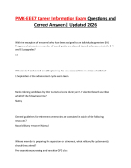 PMK-EE E7 Career Information Exam Questions and Correct Answers| Updated 2026
