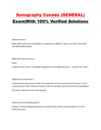 Sonography Canada (GENERAL) Exam|With 100% Verified Solutions