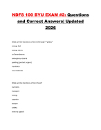 NDFS 100 BYU EXAM #2: Questions and Correct Answers| Updated 2026
