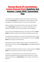 Kansas Board Of Cosmetology License Renewal Exam Questions And Answers Latest 2026| Guaranteed Pass
