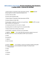 EMT-B Basic Final Exam Review Questions And Answers | Latest 2026 | Correct & Verified