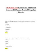 ITM 207 final exam Questions and 100% Correct Answers |2026 Update -Toronto Metropolitan University
