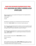 NURS 5334 ADVANCED PHARMACOLOGY FINAL EXAM QUESTIONS AND CORRECT ANSWERS LATEST UPDATE 2026