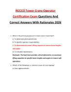 NCCCO Tower Crane Operator Certification Exam Questions And Correct Answers With Rationales 2026