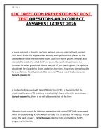CDC INFECTION PREVENTIONIST POST TEST QUESTIONS - DocMerit