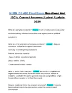 NIMS ICS 400 Final Exam Questions And Answers| Latest Update 2026 ...